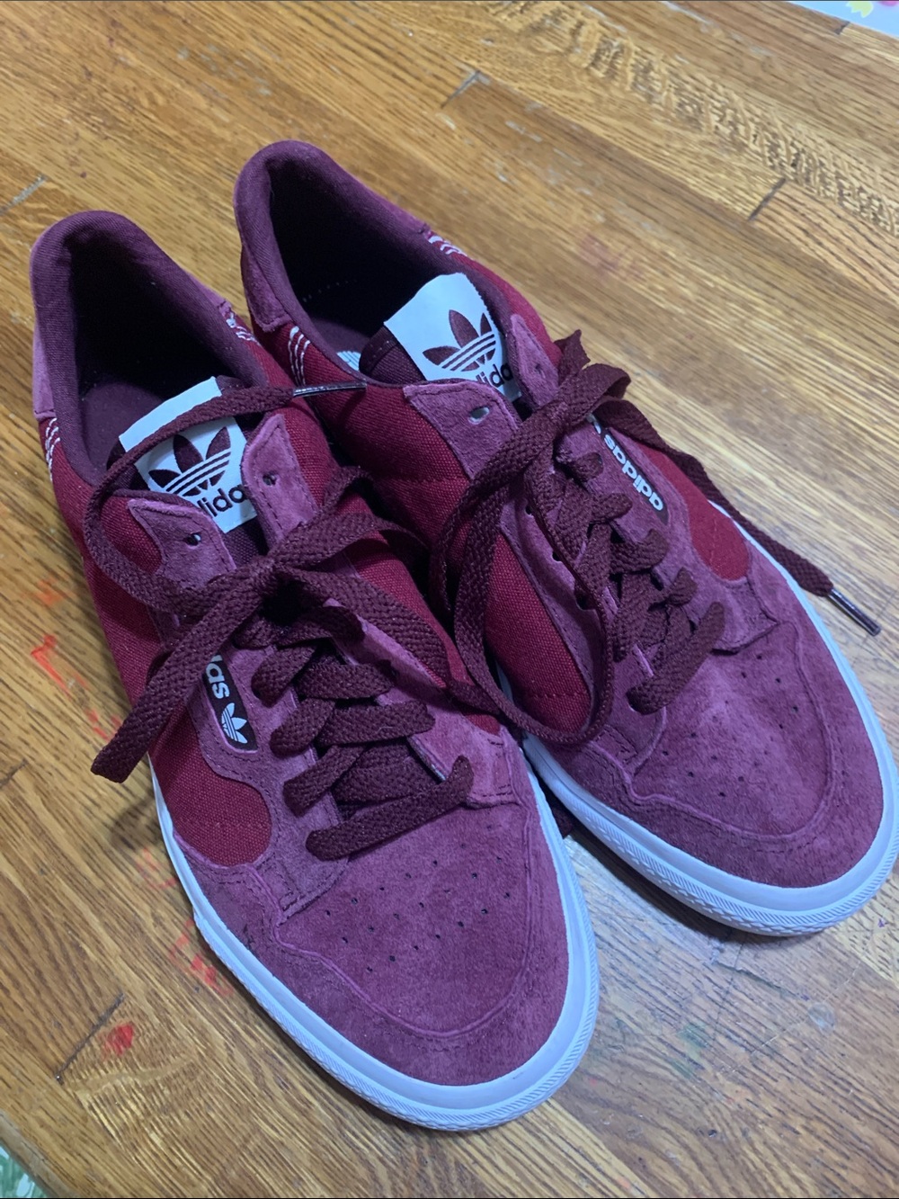 adidas Women's Maroon Suede Low-Top Sneakers